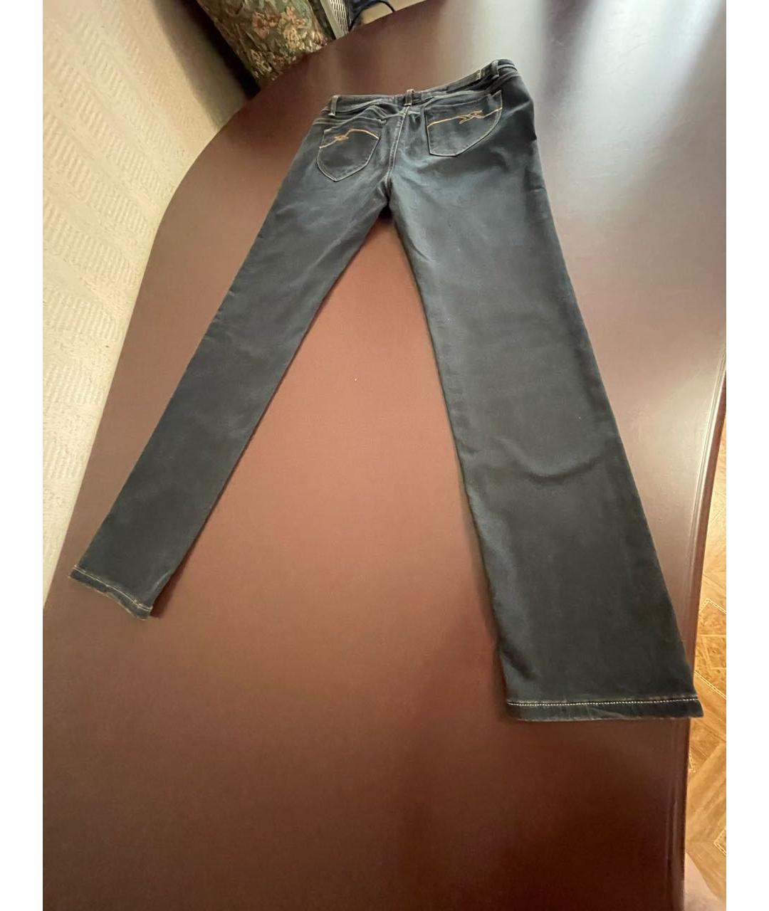 TRUSSARDI JEANS Темно-синие хлопко-эластановые джинсы слим, фото 6