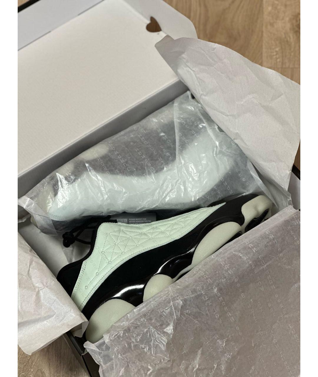 JORDAN Черные кожаные низкие кроссовки / кеды, фото 5