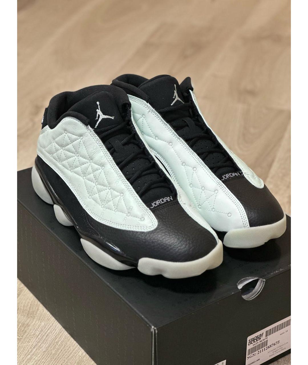 JORDAN Черные кожаные низкие кроссовки / кеды, фото 3