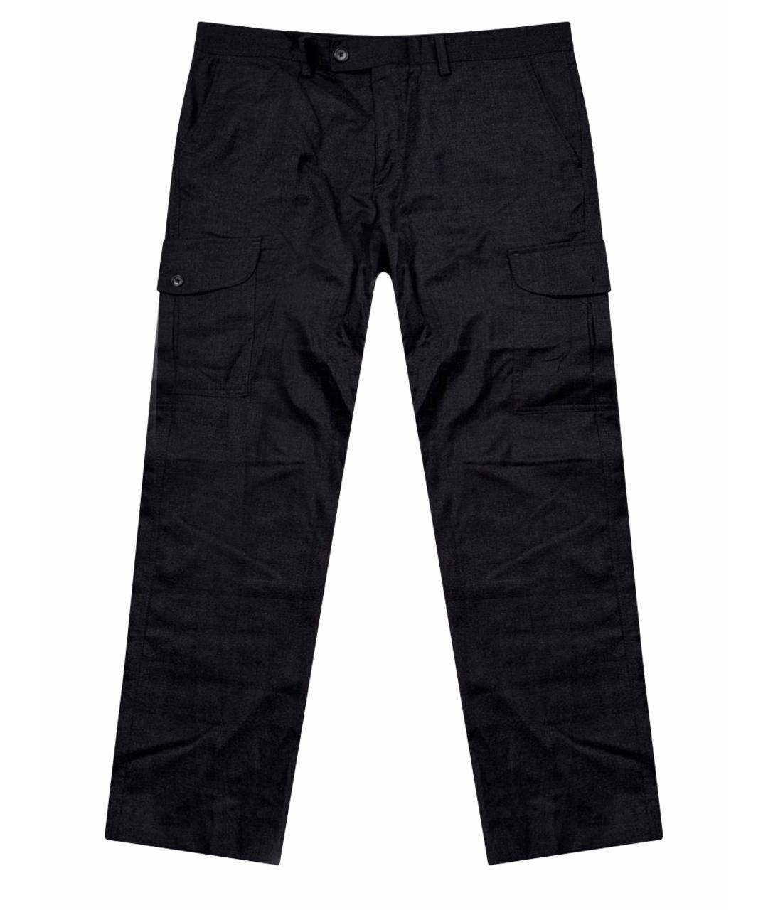 HUGO BOSS Антрацитовые шерстяные повседневные брюки, фото 1