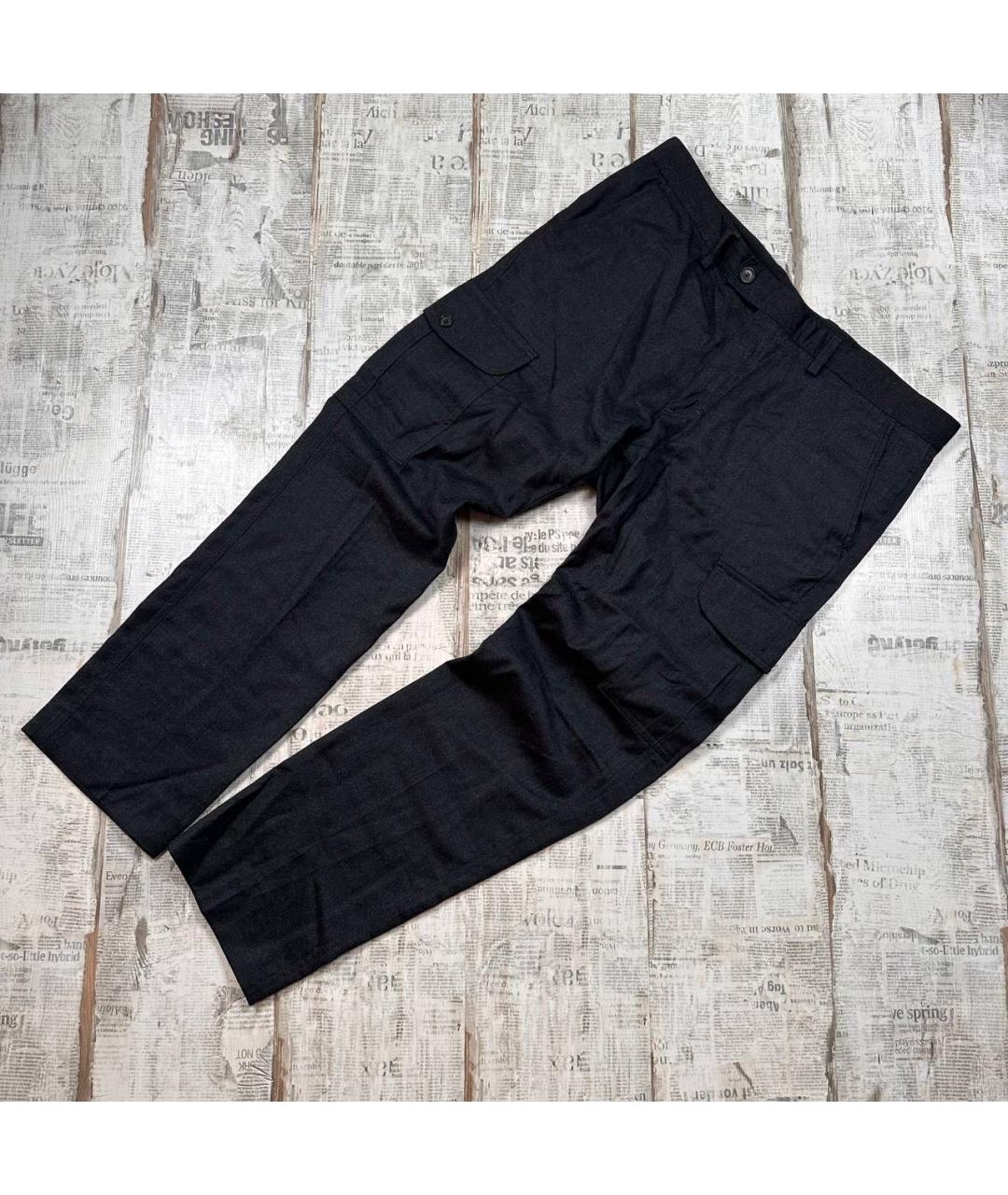 HUGO BOSS Антрацитовые шерстяные повседневные брюки, фото 2