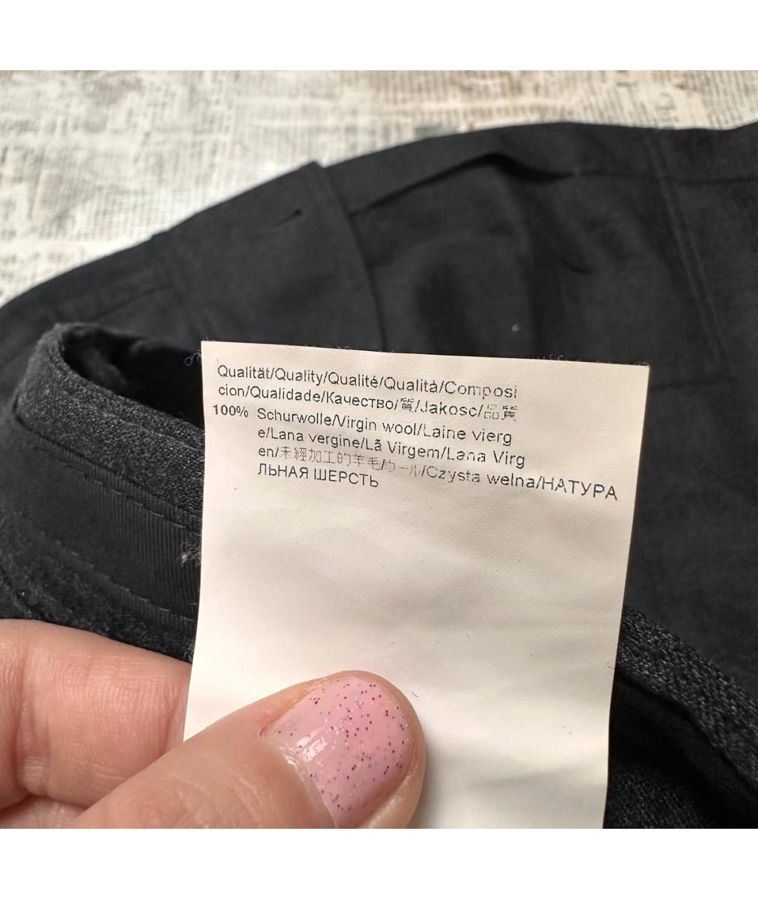 HUGO BOSS Антрацитовые шерстяные повседневные брюки, фото 6