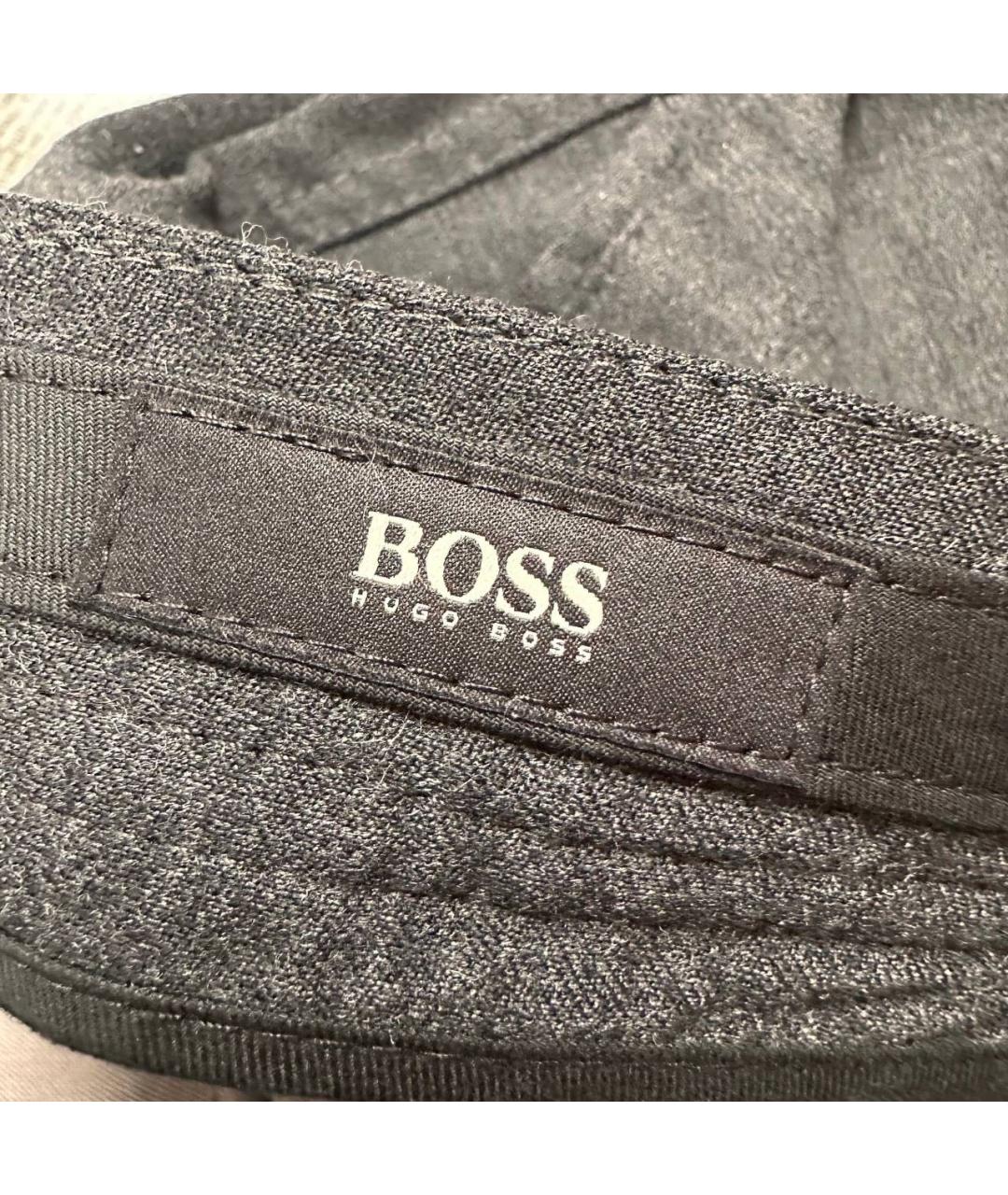 HUGO BOSS Антрацитовые шерстяные повседневные брюки, фото 4