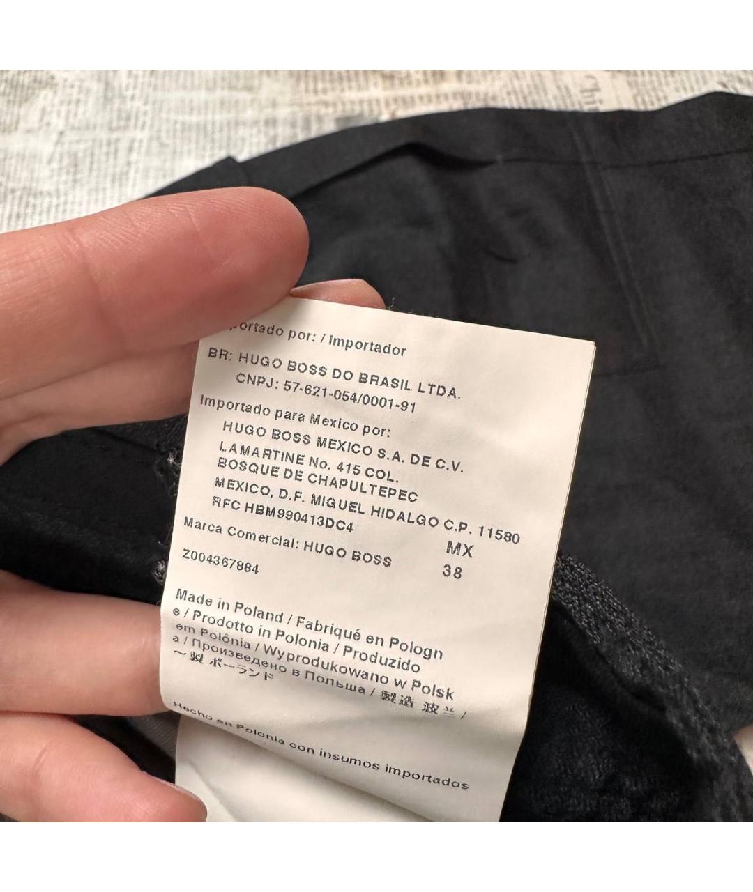 HUGO BOSS Антрацитовые шерстяные повседневные брюки, фото 7