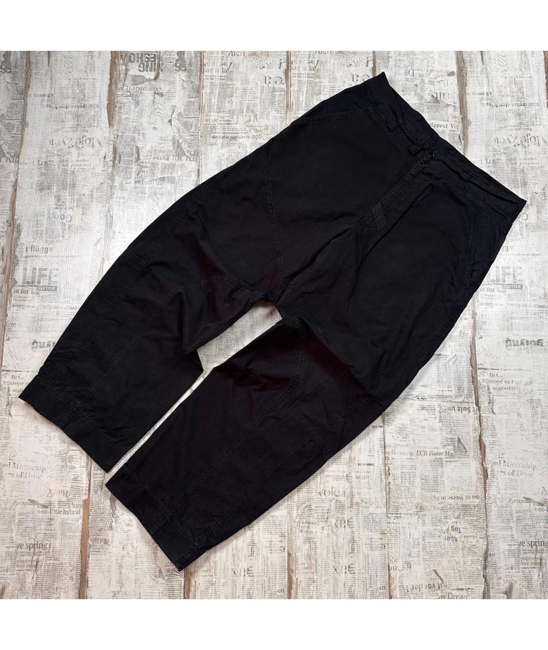 YOHJI YAMAMOTO Черные хлопковые повседневные брюки, фото 3