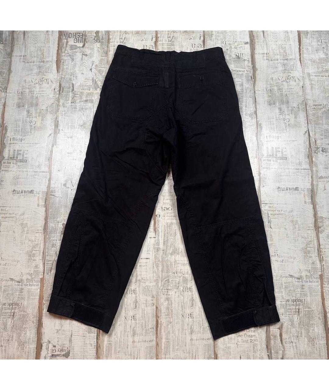 YOHJI YAMAMOTO Черные хлопковые повседневные брюки, фото 7