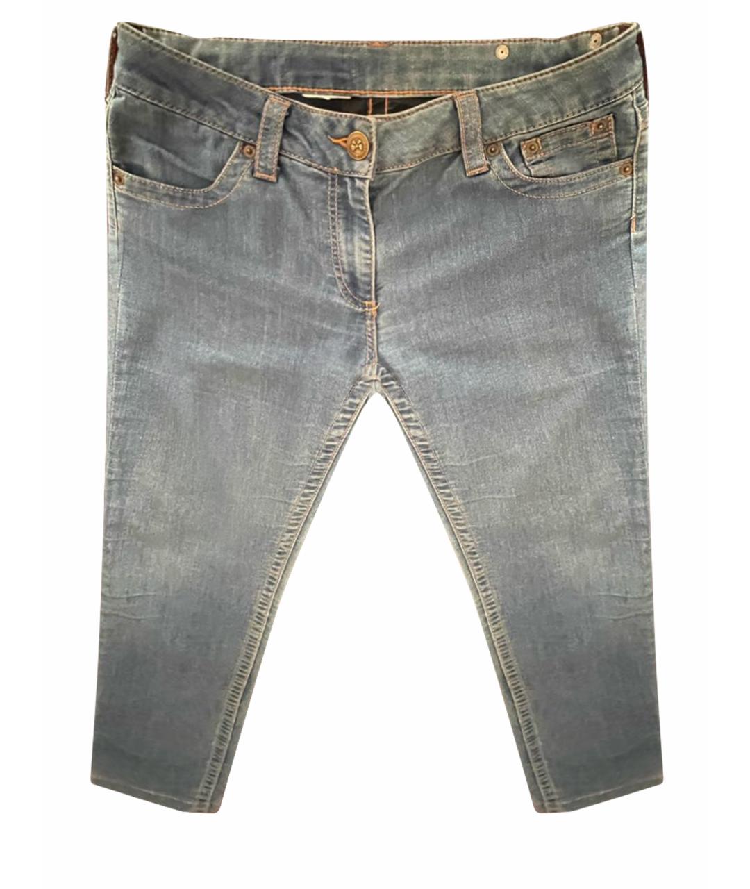 RED VALENTINO Голубые хлопко-эластановые джинсы слим, фото 1