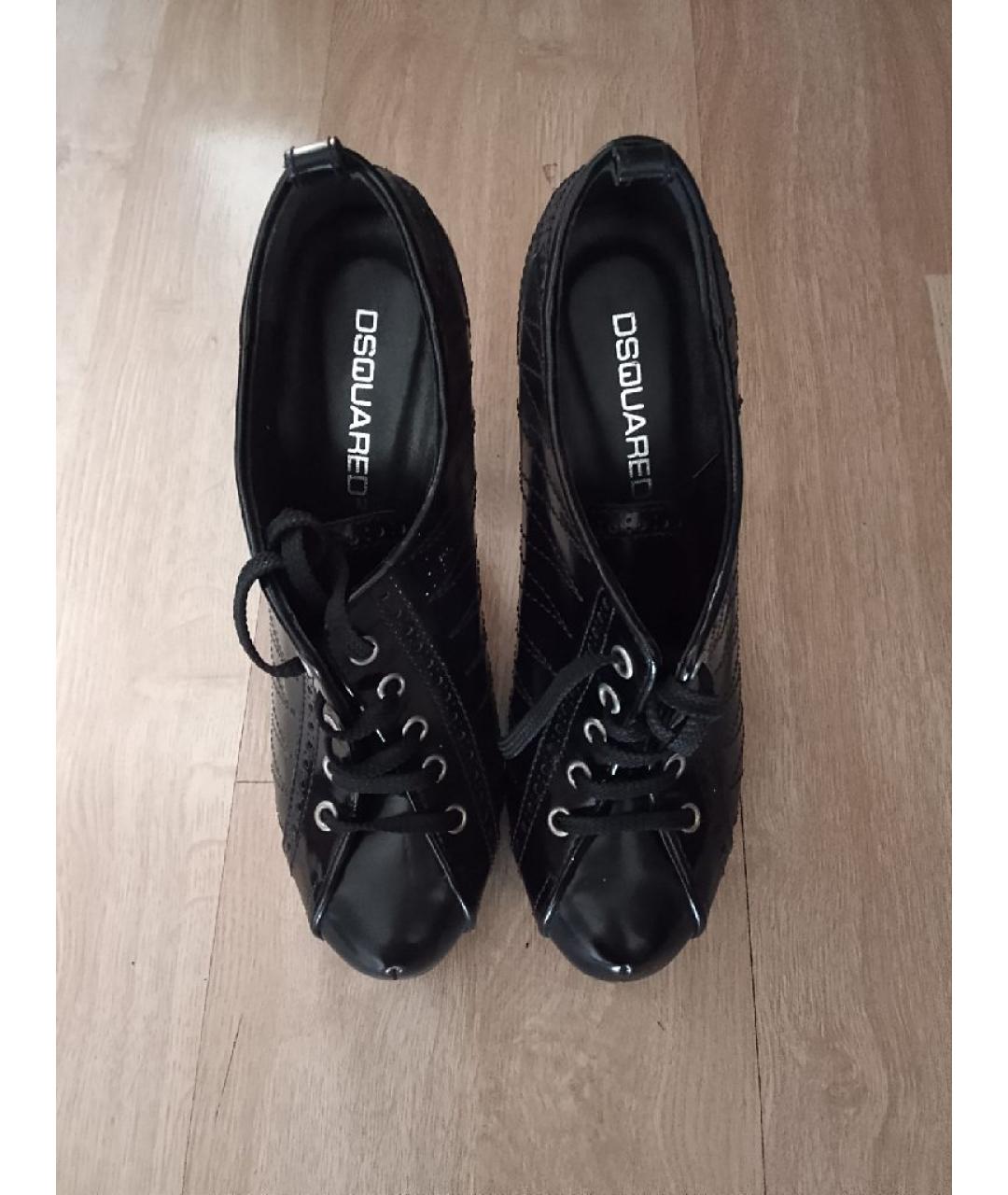 DSQUARED2 Черные кожаные туфли, фото 2