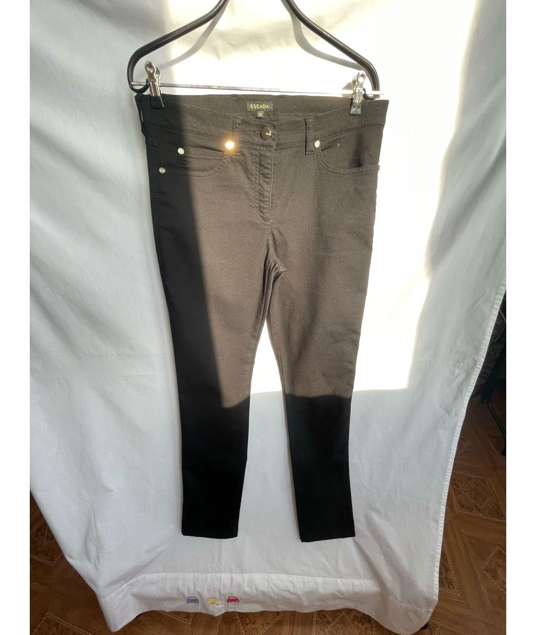 ESCADA Черные хлопко-эластановые прямые джинсы, фото 3