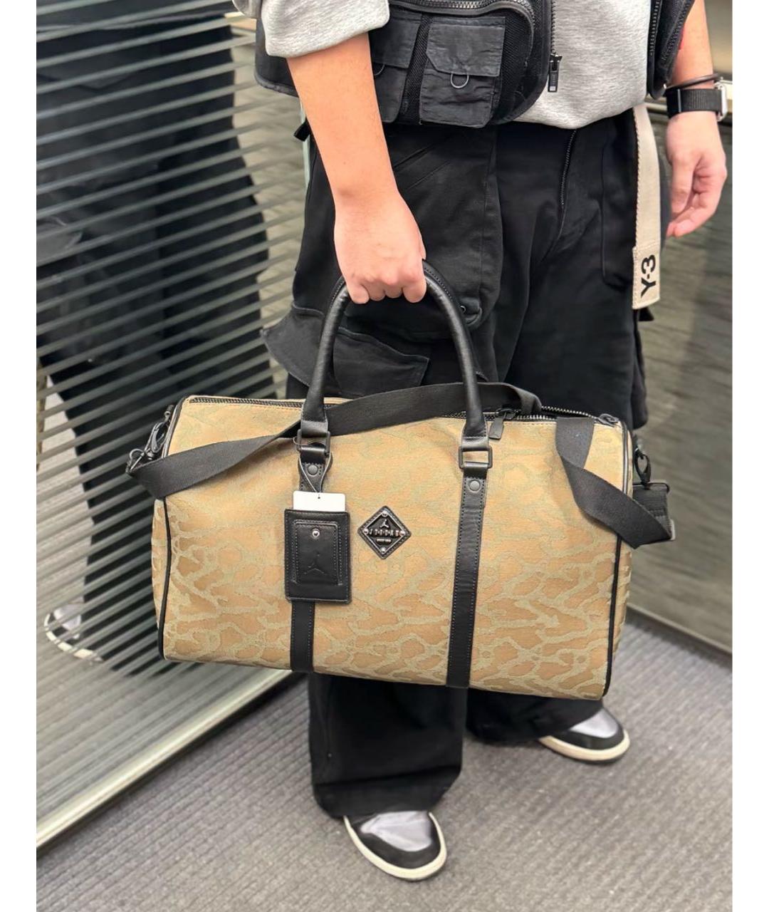 JORDAN Бежевая хлопковая дорожная/спортивная сумка, фото 5