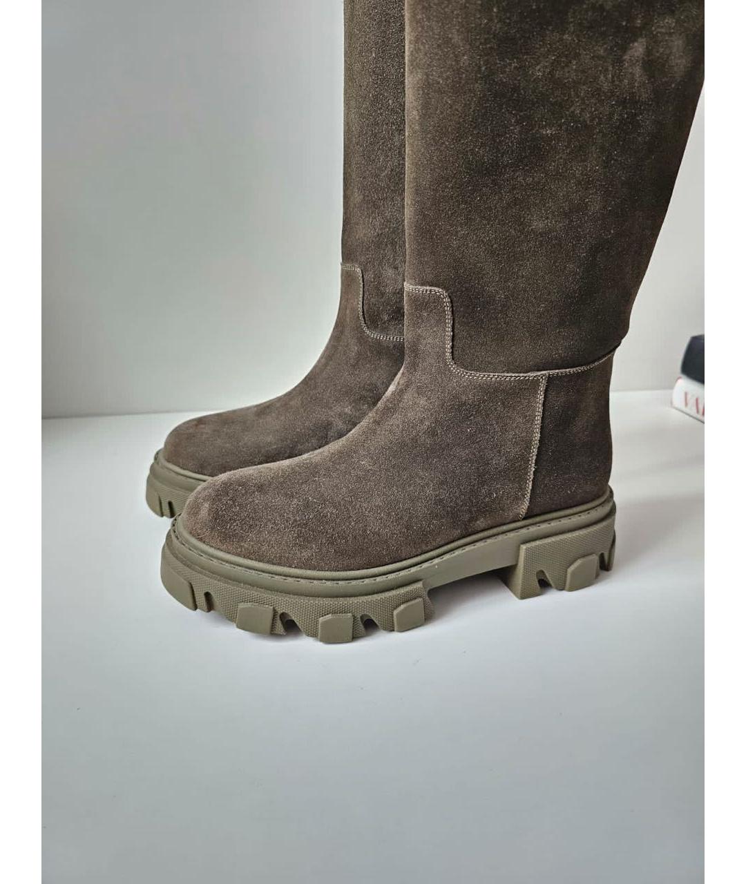 &DAUGHTER Хаки замшевые сапоги, фото 7
