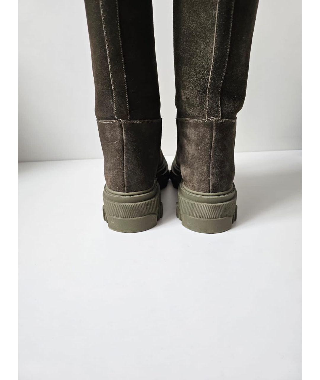 &DAUGHTER Хаки замшевые сапоги, фото 8