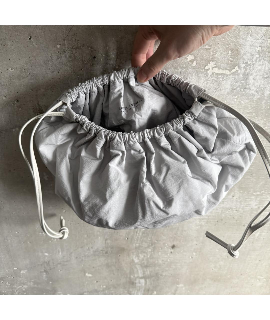 BOTTEGA VENETA Серая кожаная сумка через плечо, фото 6