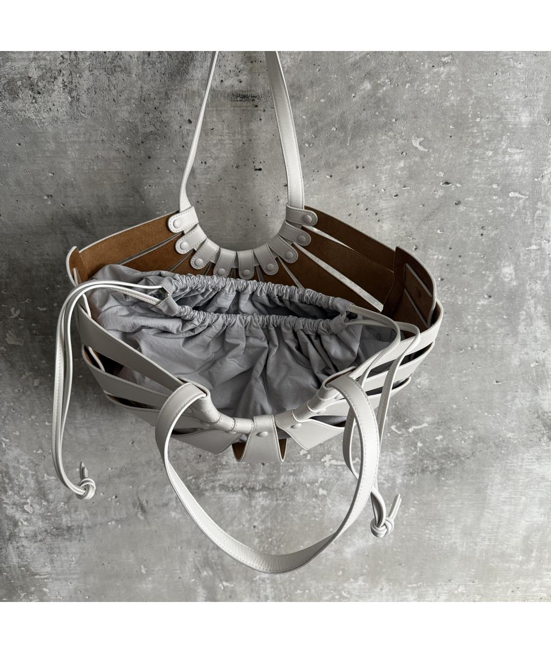 BOTTEGA VENETA Серая кожаная сумка через плечо, фото 4