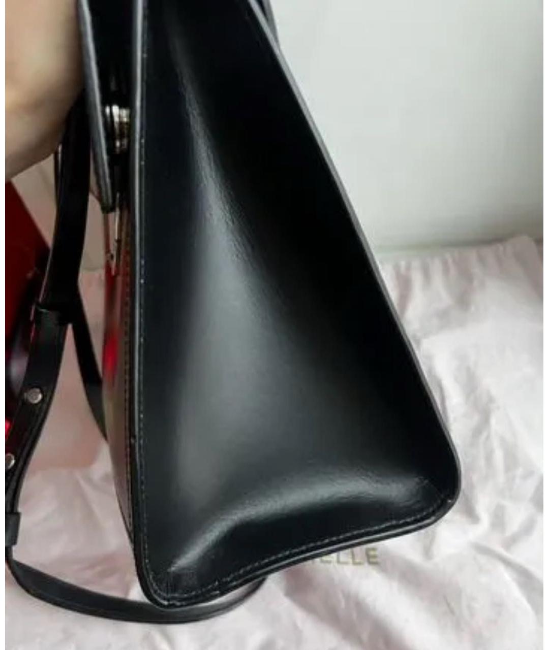 COCCINELLE Черная кожаная сумка с короткими ручками, фото 4