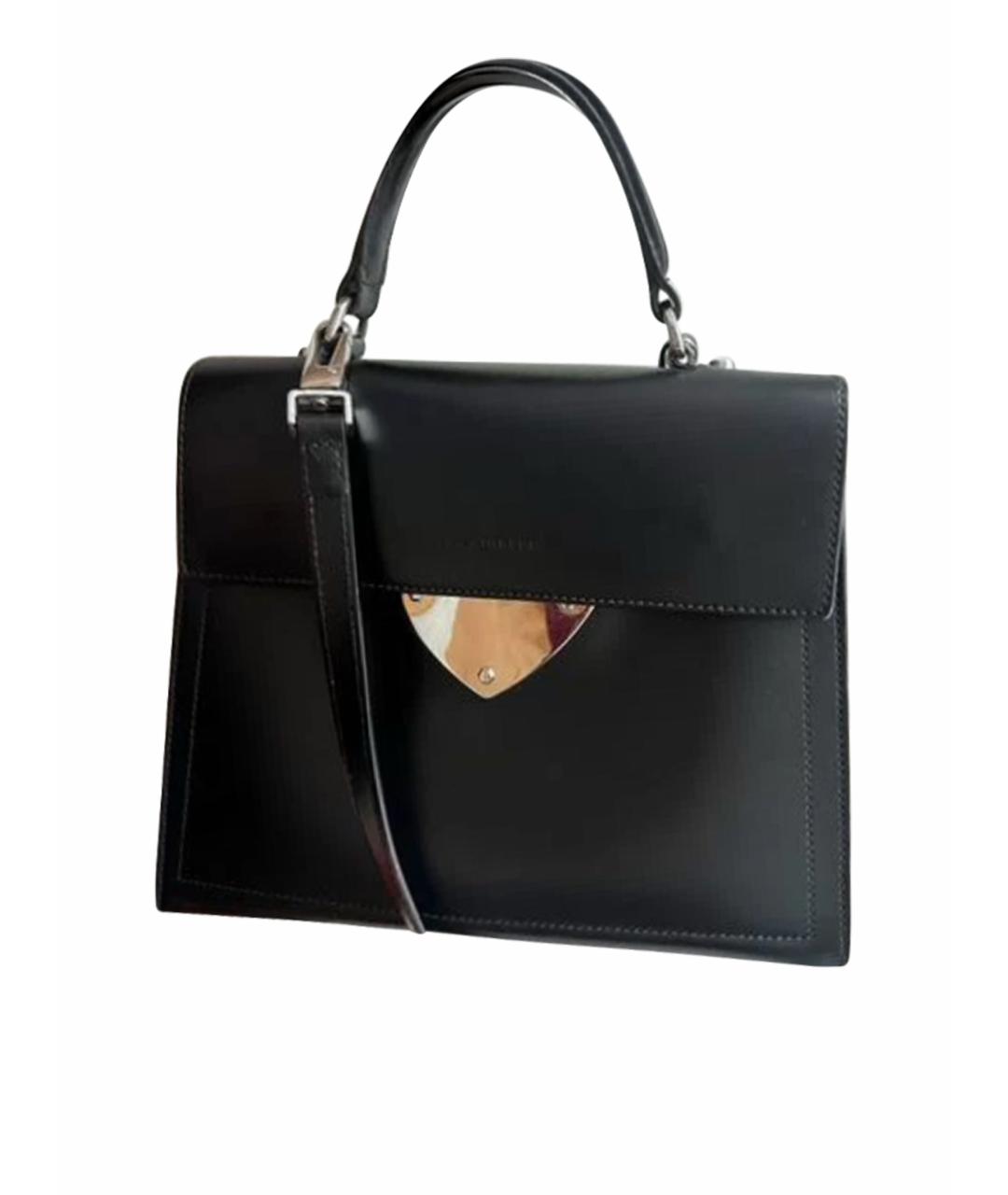 COCCINELLE Черная кожаная сумка с короткими ручками, фото 1