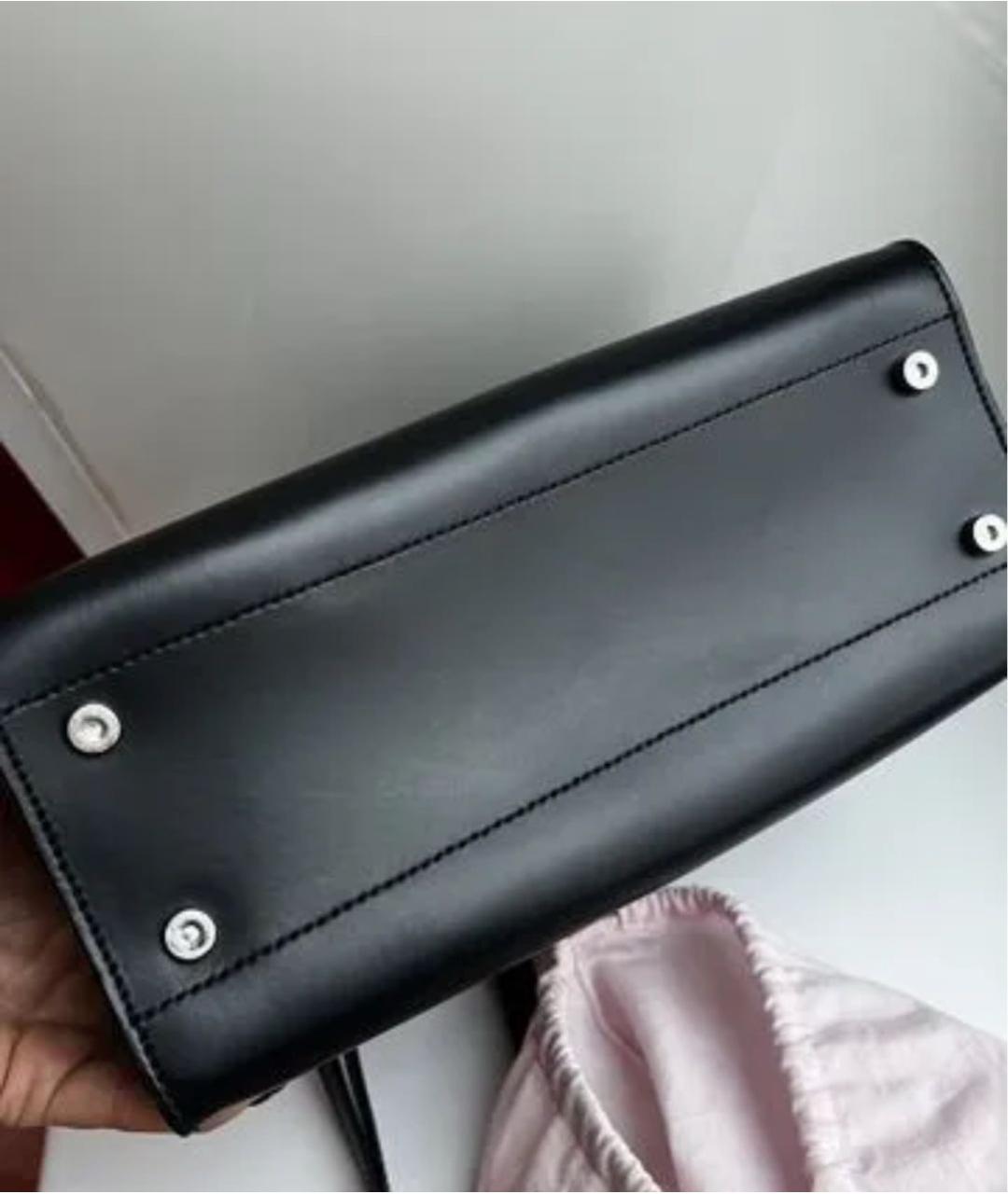 COCCINELLE Черная кожаная сумка с короткими ручками, фото 8