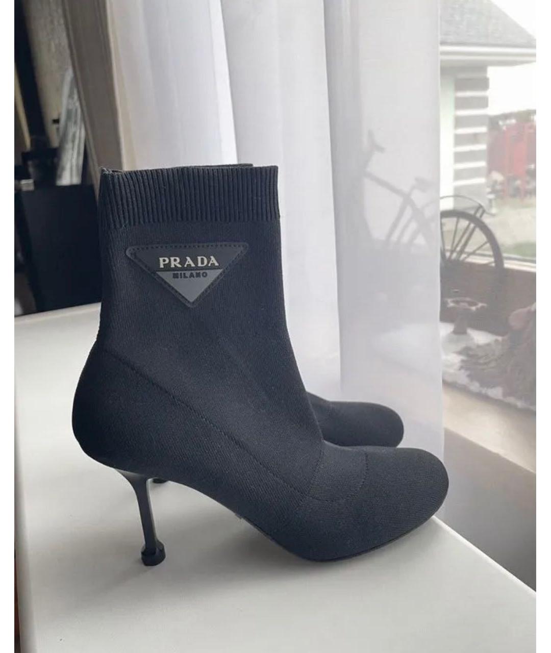 PRADA Черные текстильные ботильоны, фото 7