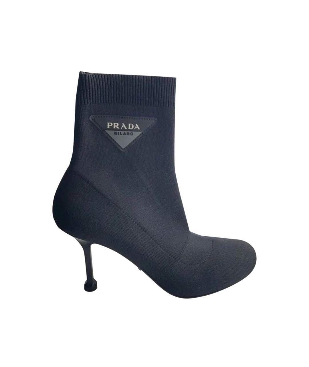 PRADA Черные текстильные ботильоны, фото 1