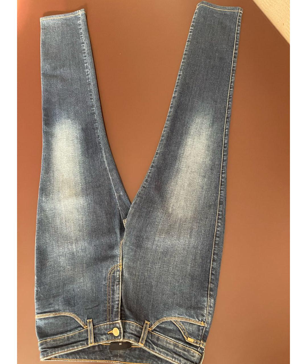 ARMANI JEANS Синие хлопко-эластановые джинсы слим, фото 9