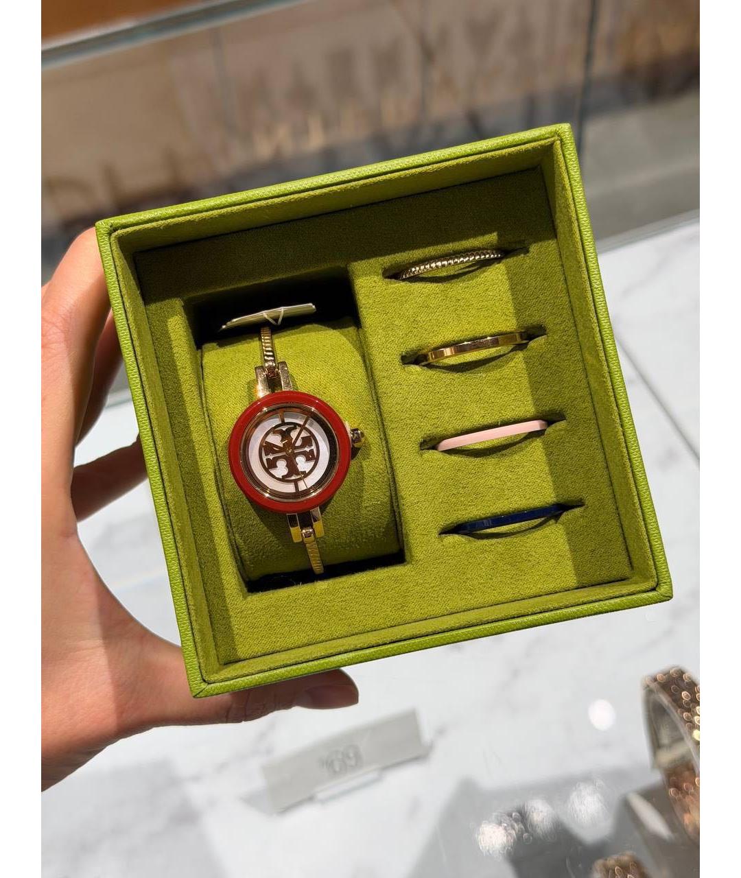 TORY BURCH Желтые стальные часы, фото 3