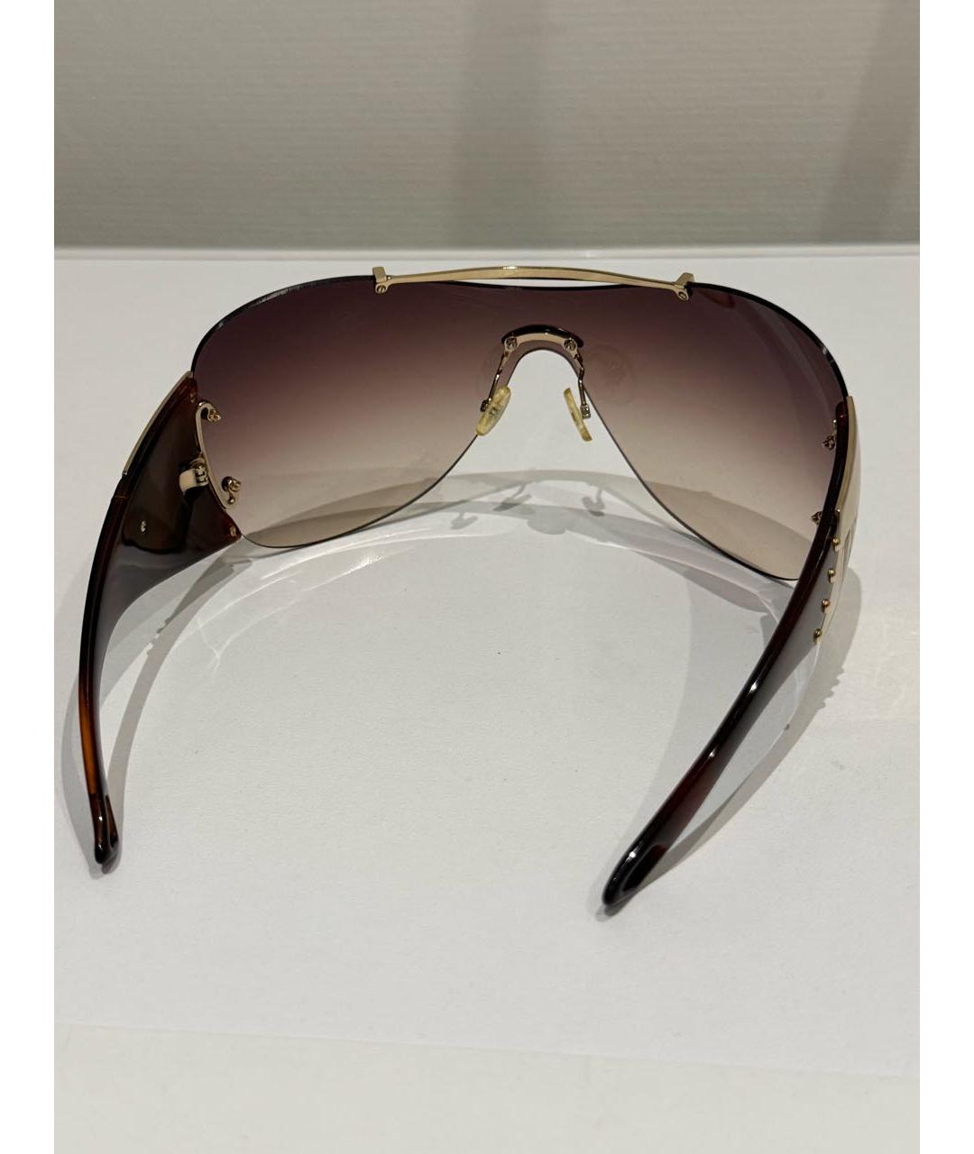 CHRISTIAN DIOR Коричневые пластиковые солнцезащитные очки, фото 4