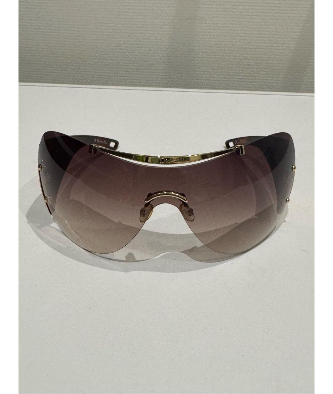 CHRISTIAN DIOR Коричневые пластиковые солнцезащитные очки, фото 5