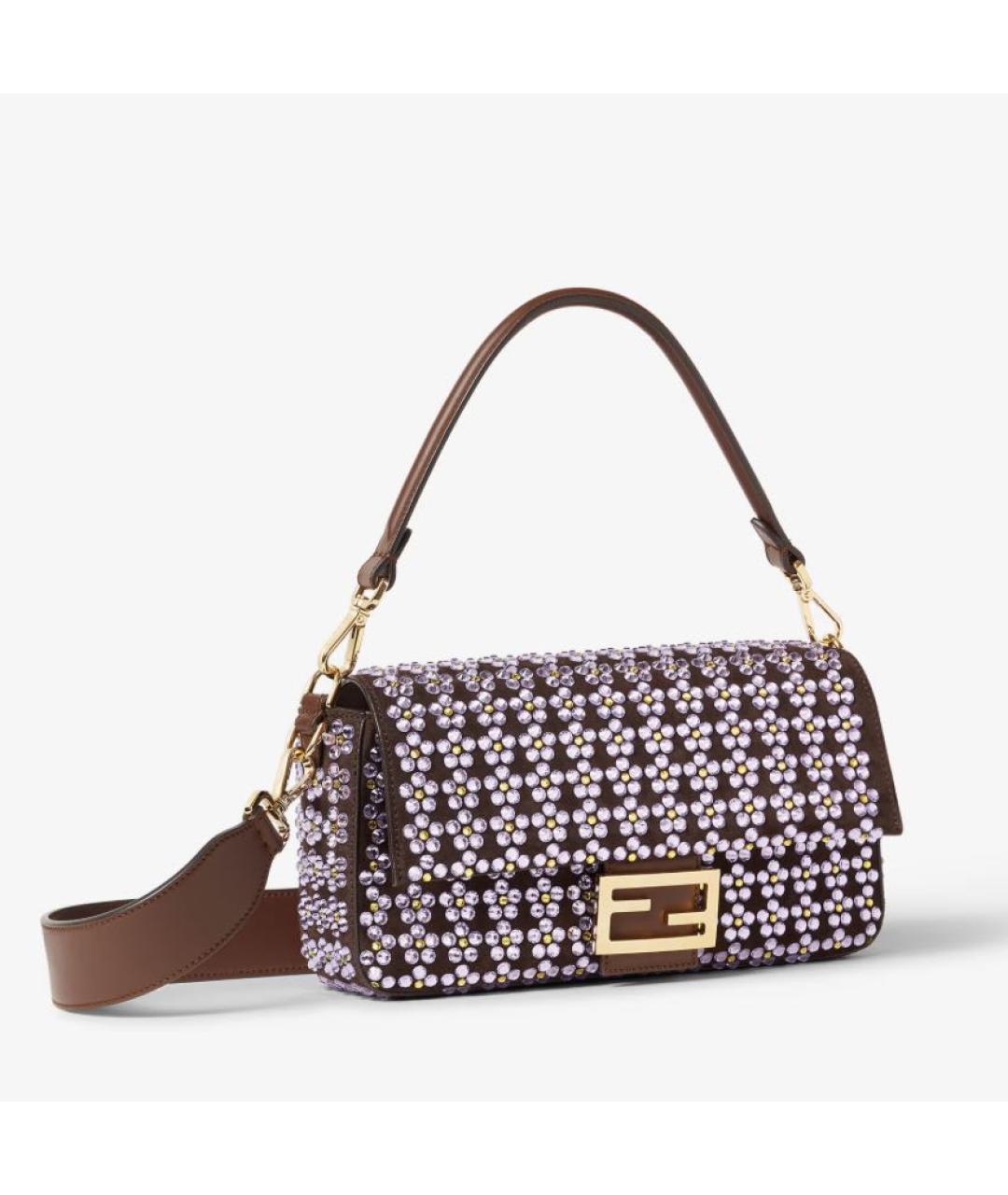 FENDI Коричневая кожаная сумка через плечо, фото 3