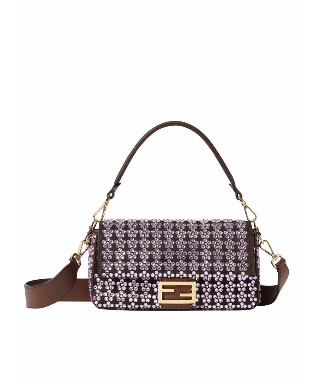 FENDI Коричневая кожаная сумка через плечо, фото 1