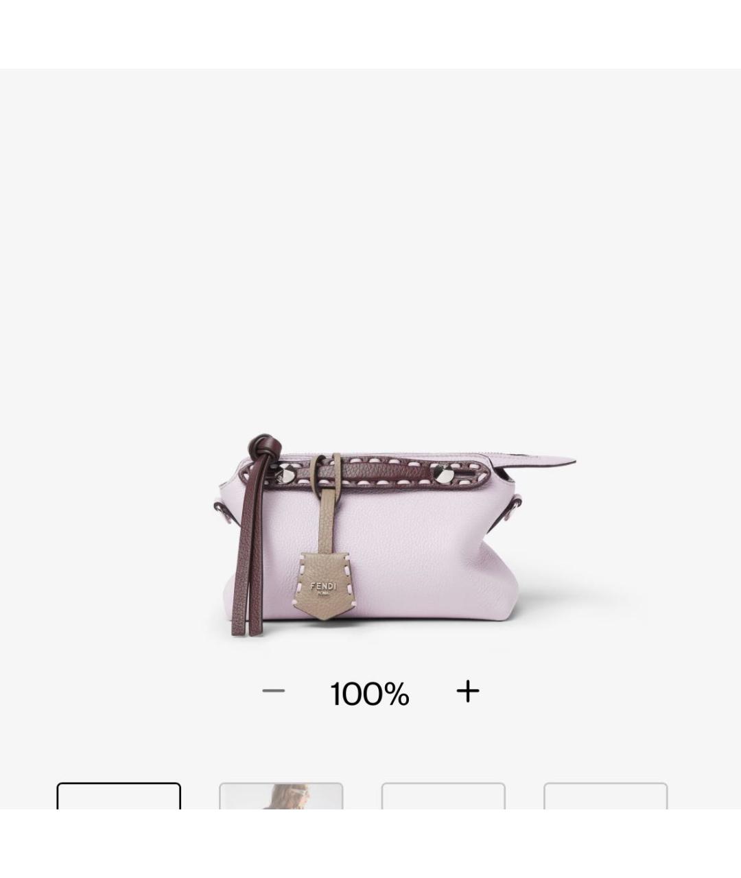FENDI Розовая кожаная сумка через плечо, фото 5