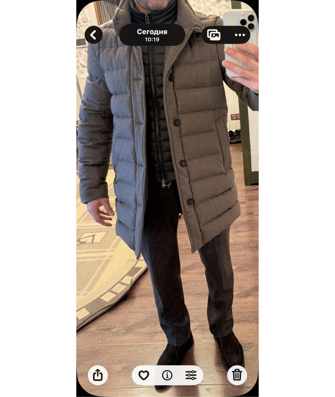 HETREGO Коричневый шерстяной пуховик, фото 5