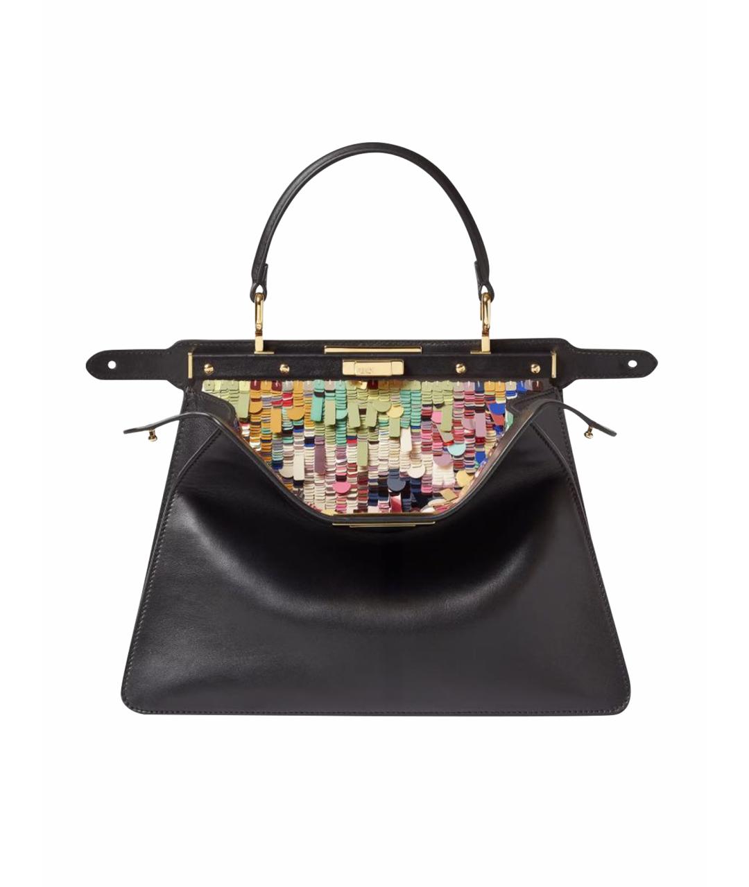 FENDI Черная кожаная сумка с короткими ручками, фото 1