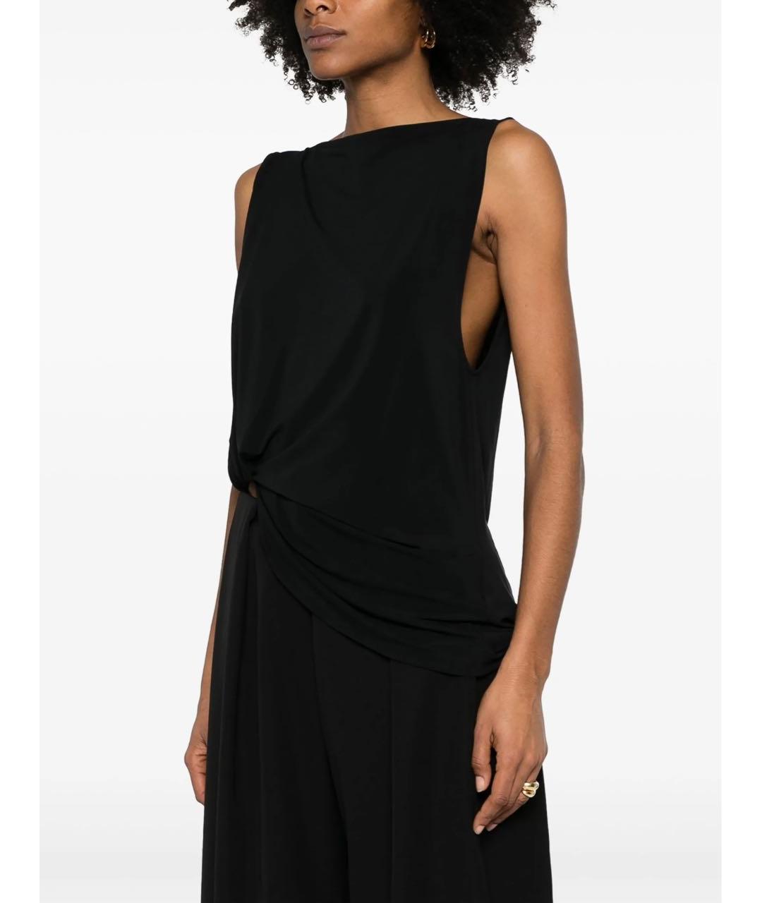 JACQUEMUS Черная вискозная блузы, фото 4