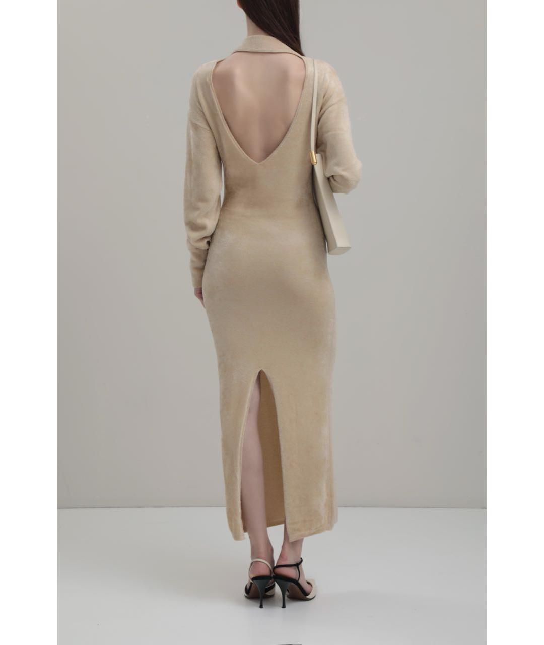 ERIKA CAVALLINI Бежевое вискозное повседневное платье, фото 8