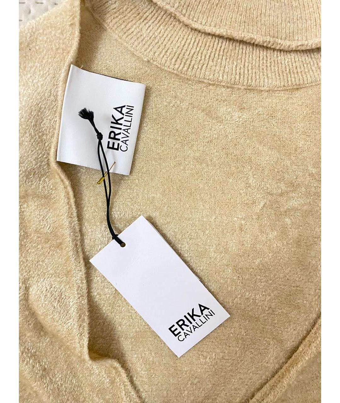 ERIKA CAVALLINI Бежевое вискозное повседневное платье, фото 4