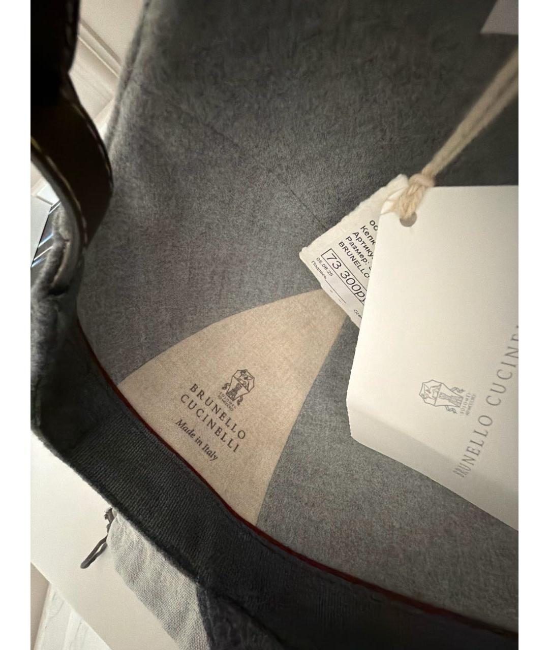 BRUNELLO CUCINELLI Антрацитовая шерстяная кепка, фото 6