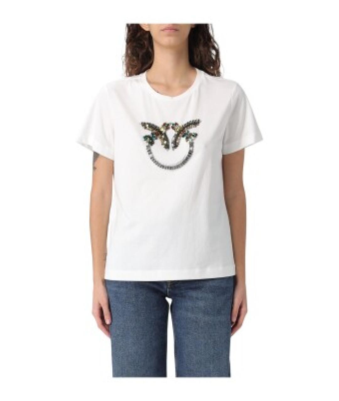 PINKO Белая хлопковая футболка, фото 3