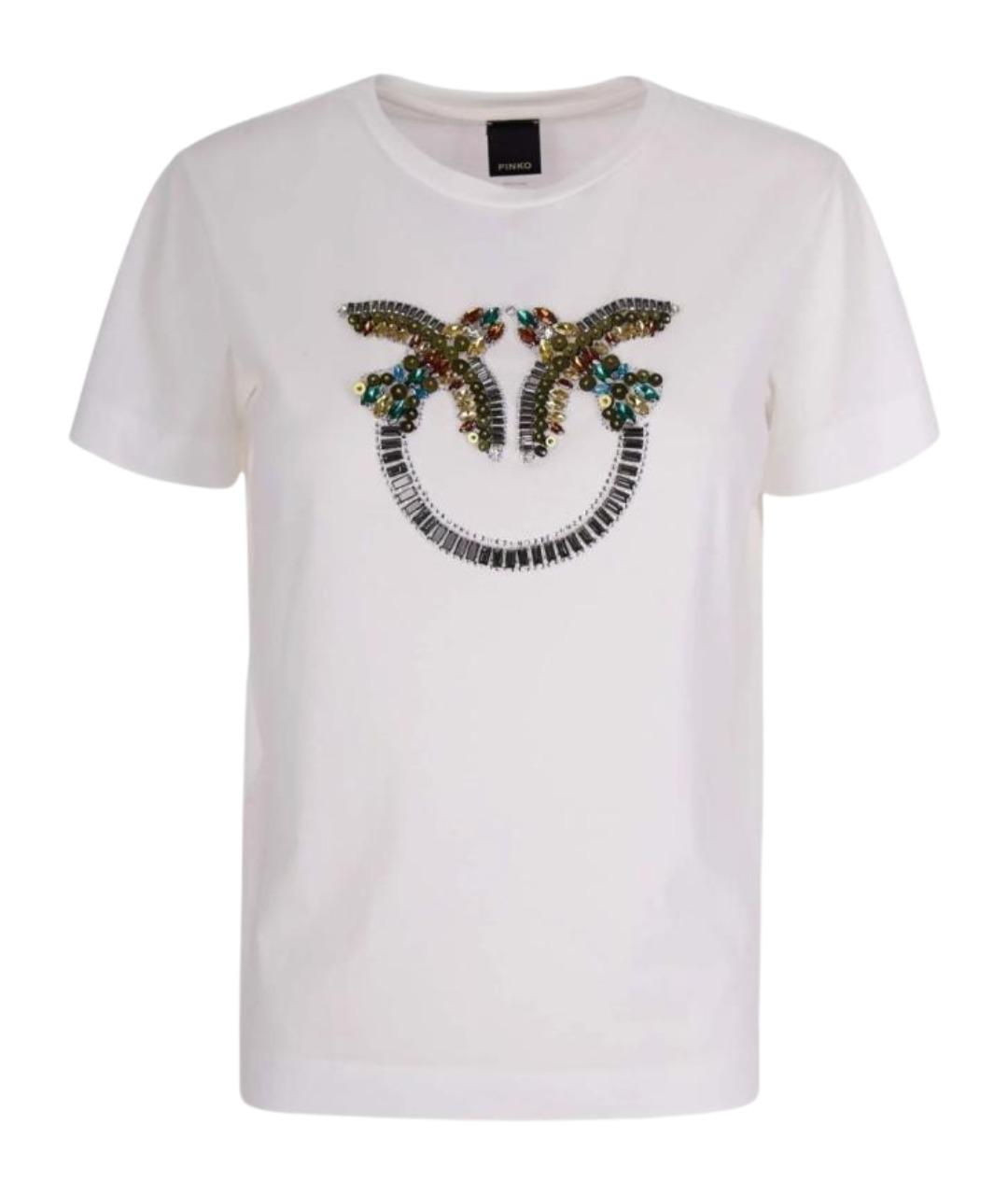 PINKO Белая хлопковая футболка, фото 1