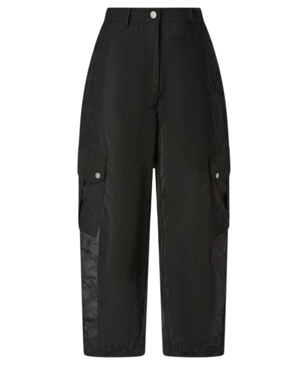 PINKO Черные полиэстеровые прямые брюки, фото 1