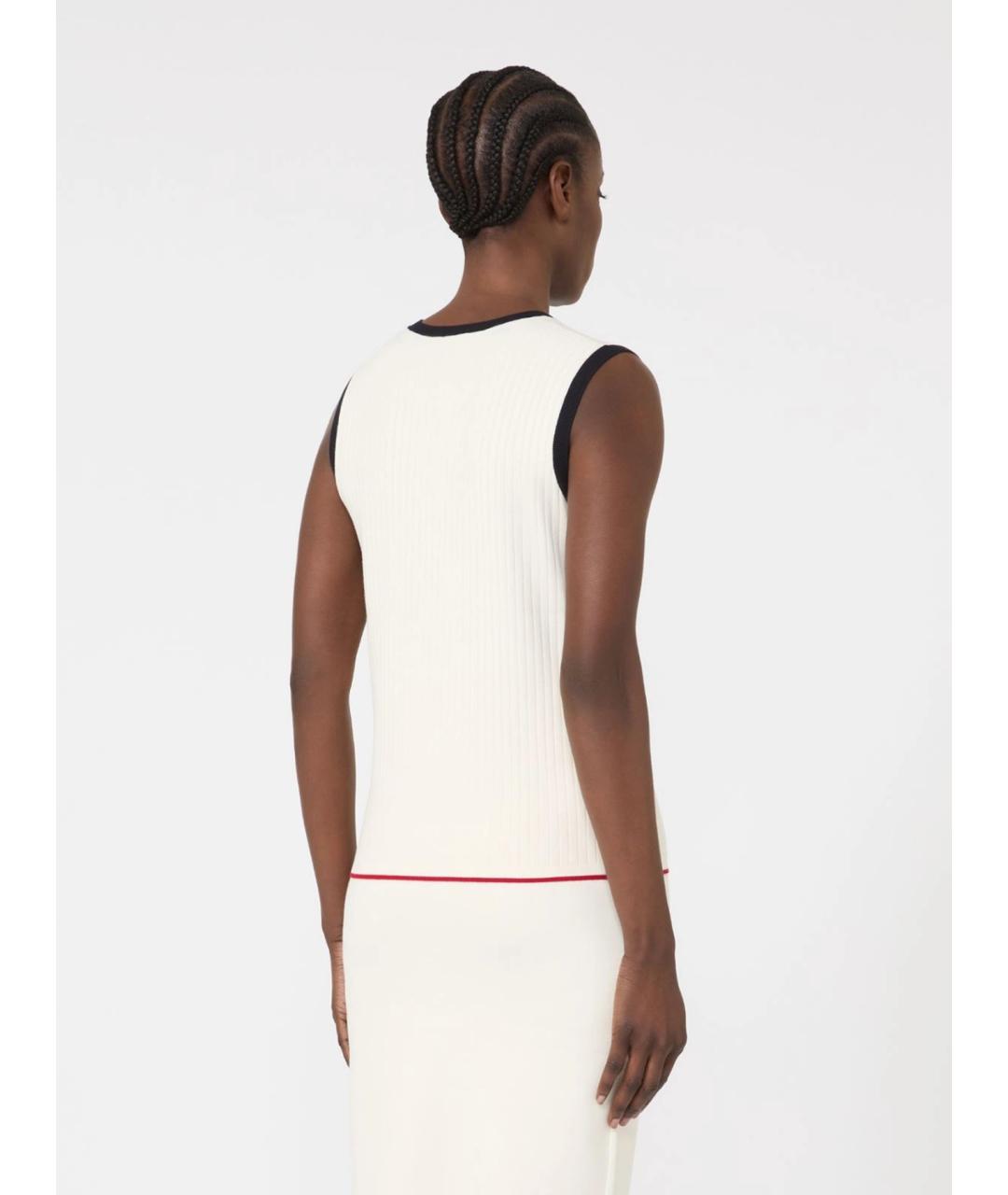 MAX MARA STUDIO Белая вискозная майка, фото 4