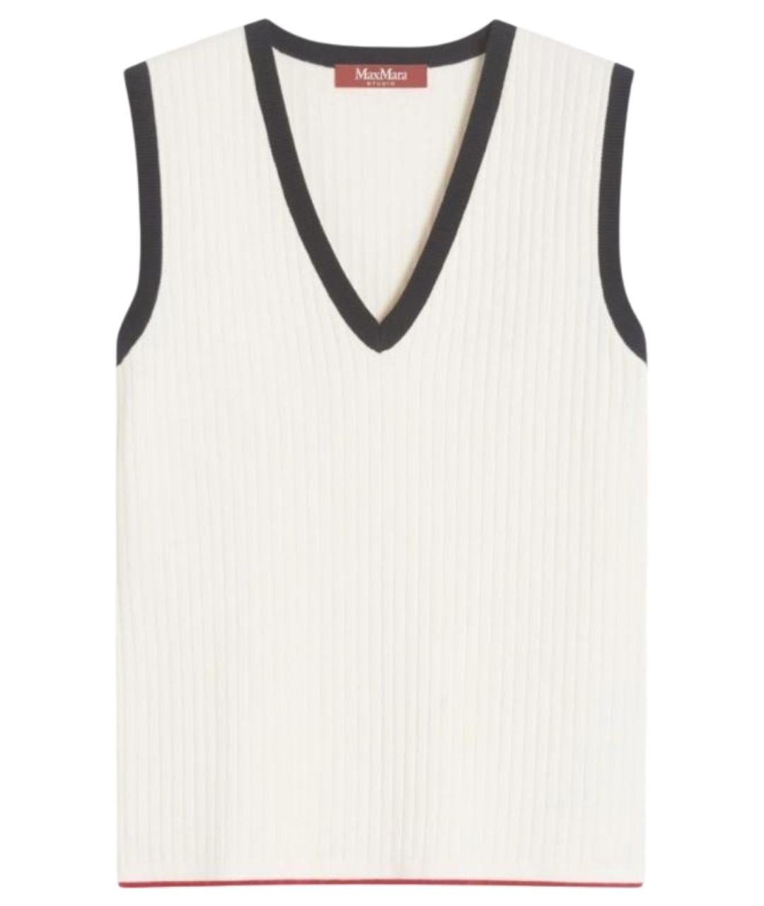 MAX MARA STUDIO Белая вискозная майка, фото 1