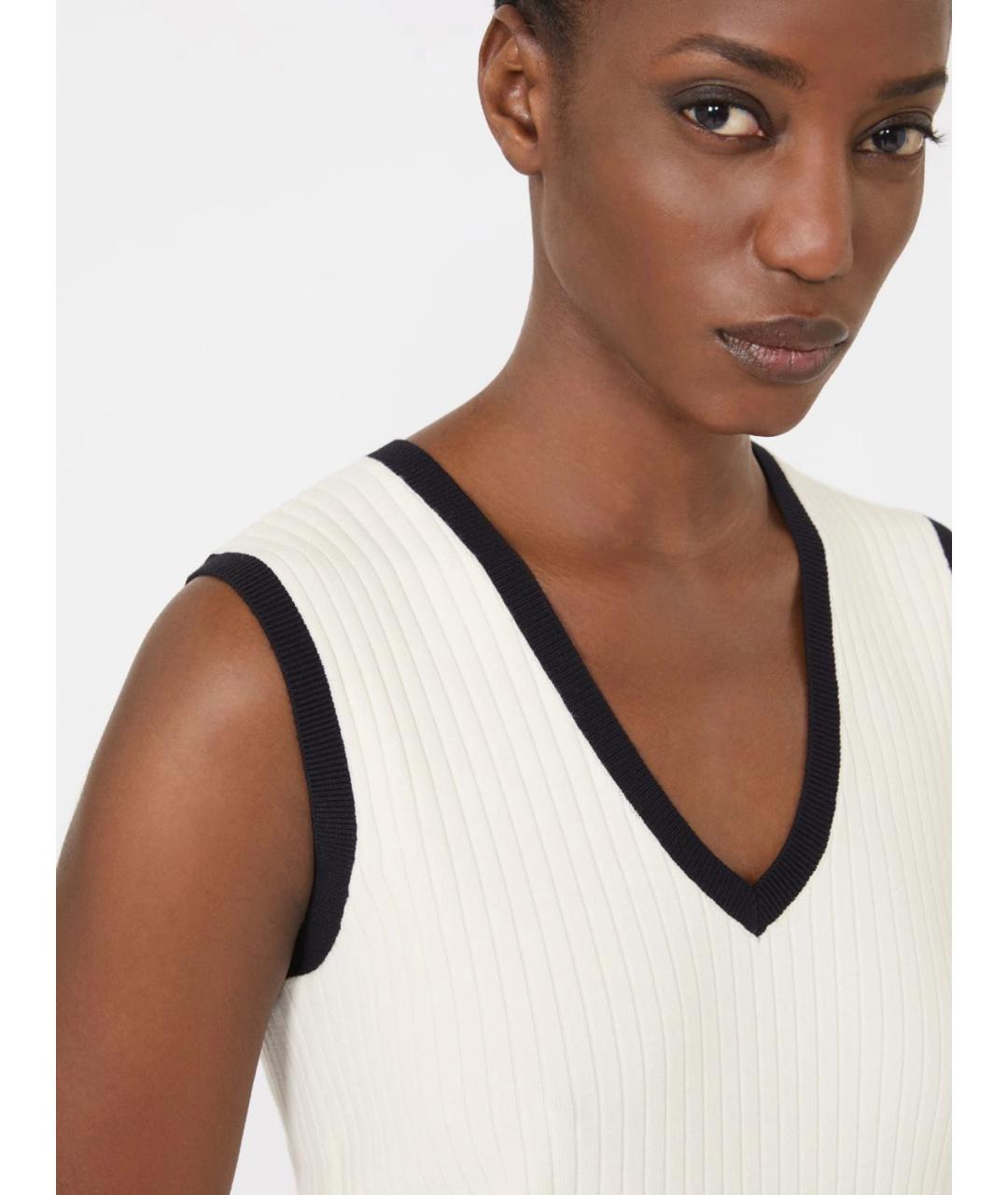 MAX MARA STUDIO Белая вискозная майка, фото 5