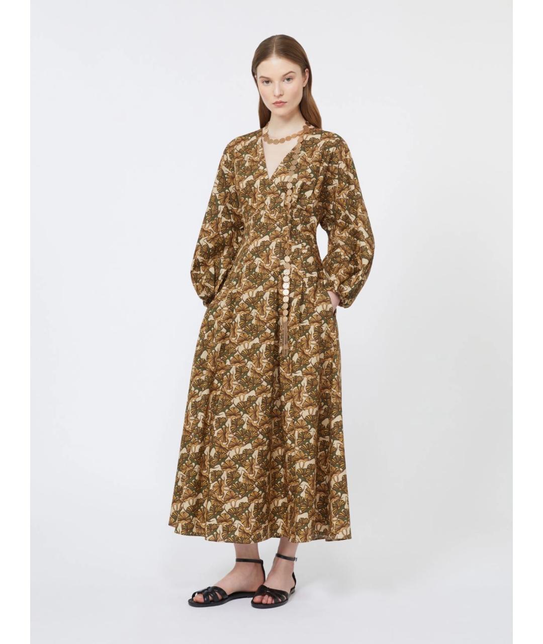 MAX MARA STUDIO Мульти хлопковое повседневное платье, фото 2