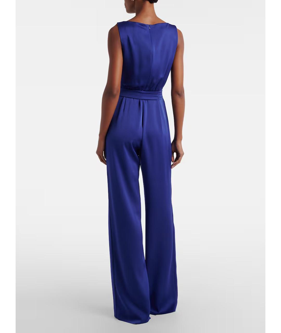 MAX MARA STUDIO Синий ацетатный комбинезон, фото 3