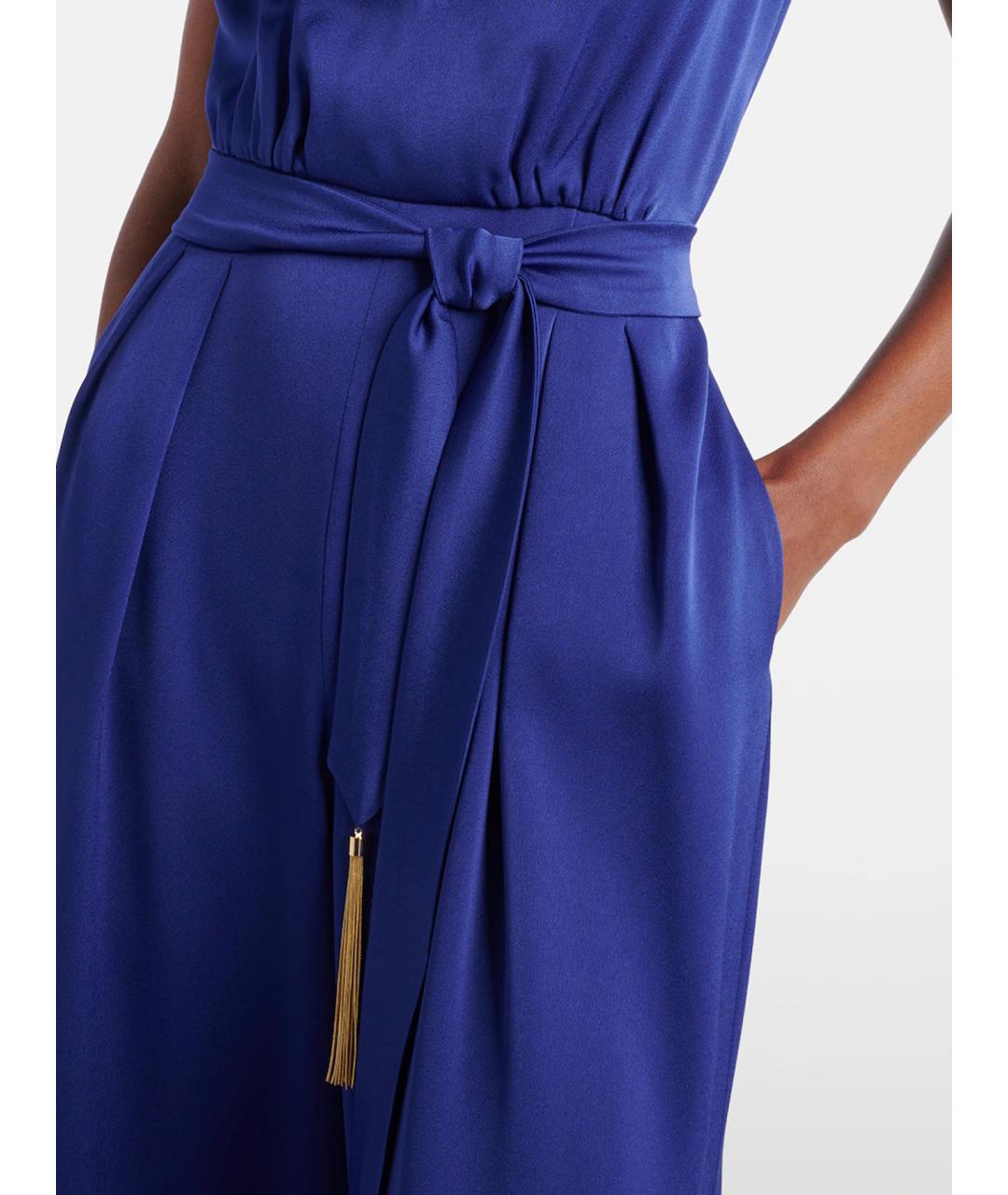 MAX MARA STUDIO Синий ацетатный комбинезон, фото 5