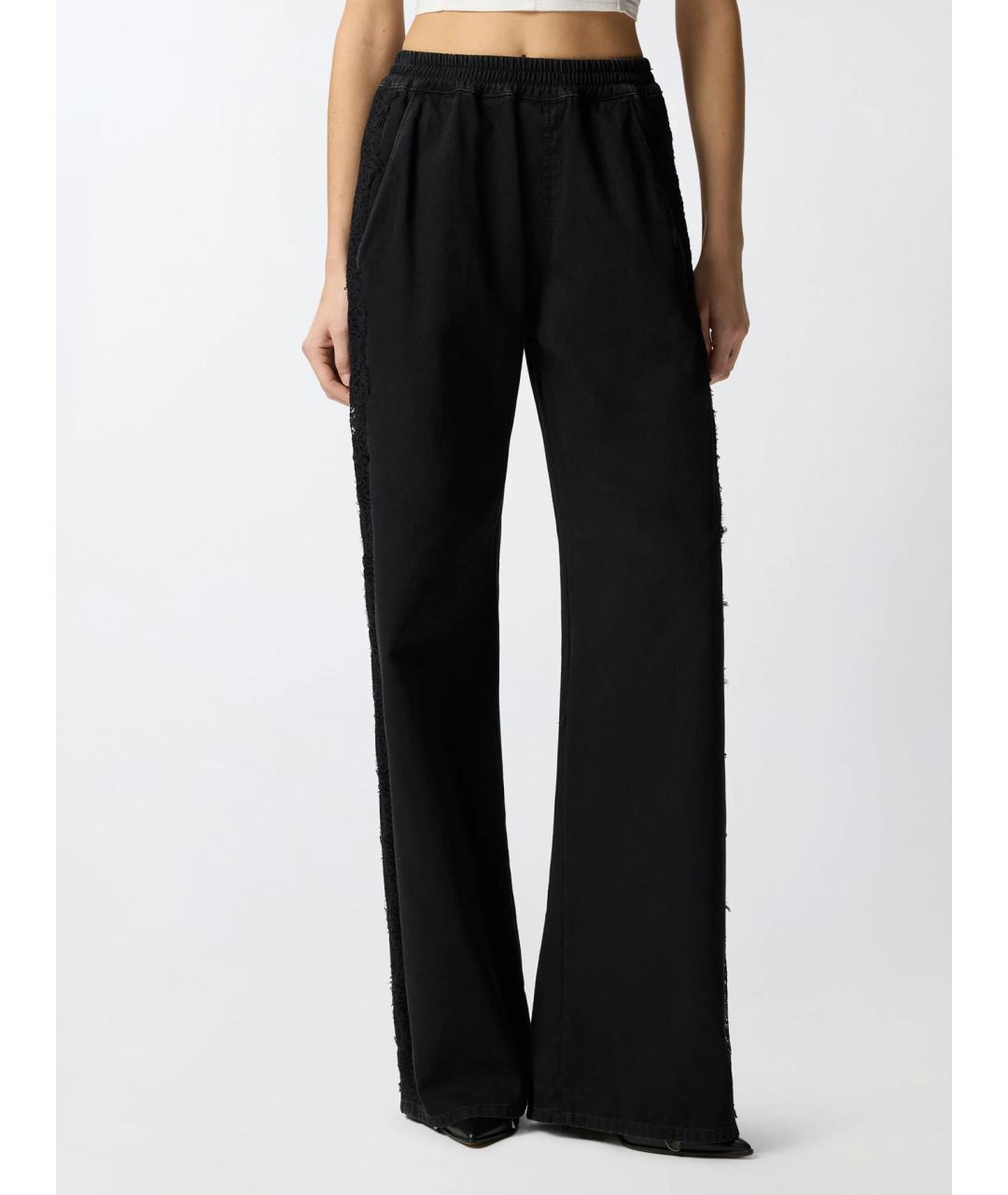 PINKO Черные хлопковые брюки широкие, фото 3