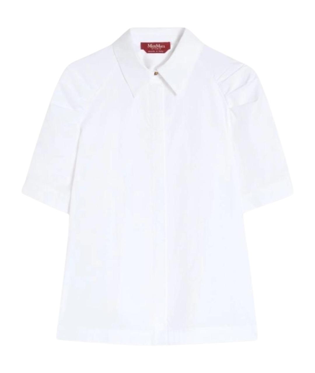 MAX MARA STUDIO Белая хлопковая рубашка, фото 1
