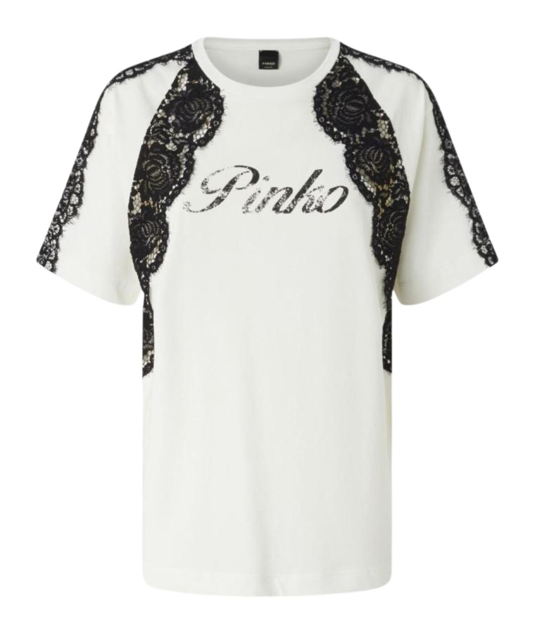 PINKO Белая хлопковая футболка, фото 1