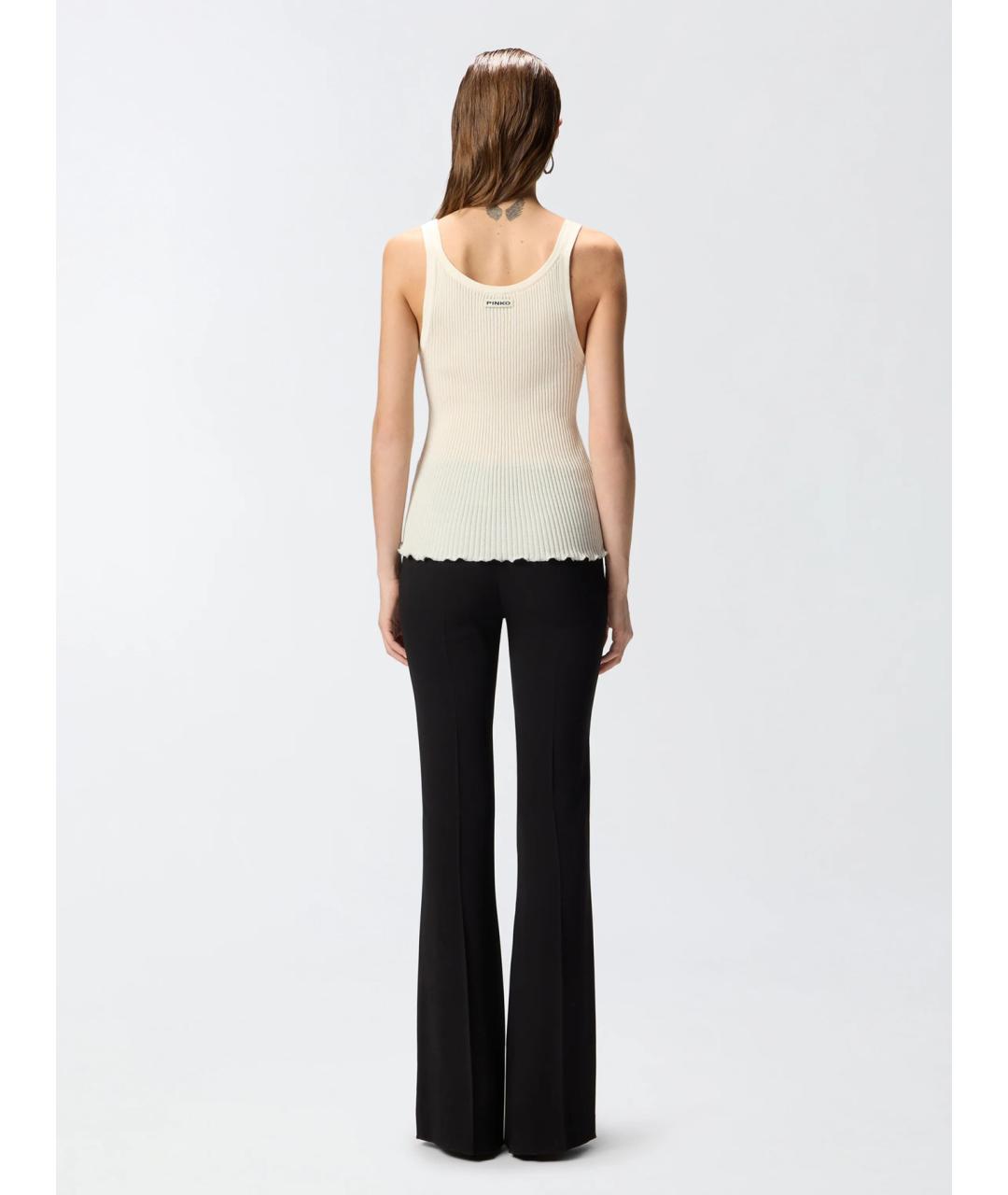 PINKO Бежевая хлопковая майка, фото 4