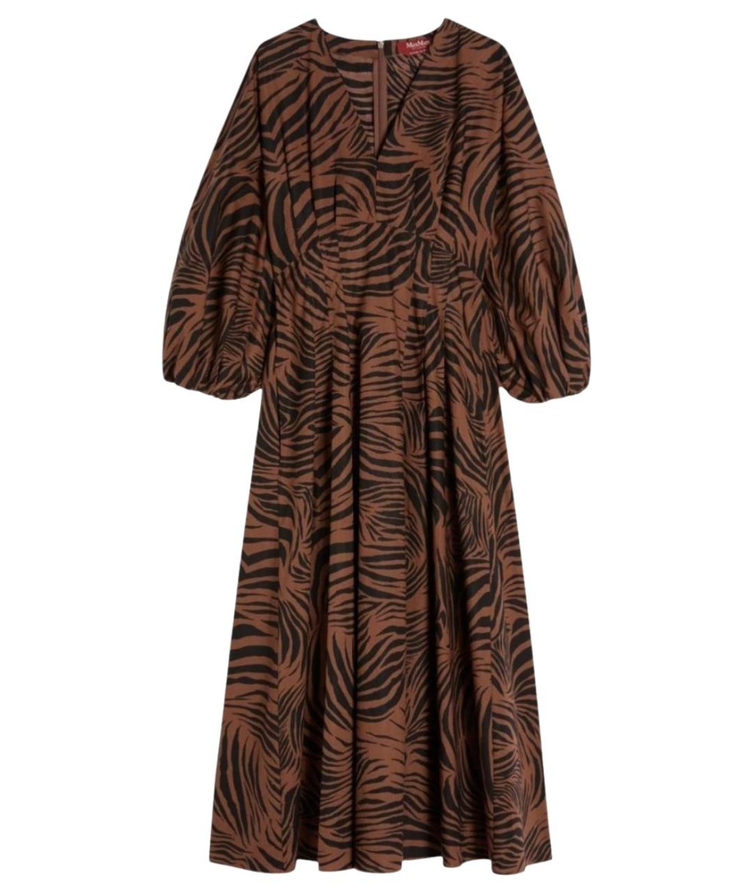 MAX MARA STUDIO Коричневое хлопковое повседневное платье, фото 1